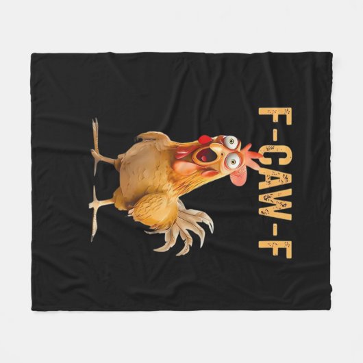 Chicken F-Caw-F Funny Trendy Fleece Deken (Voorkant (Horizontaal))