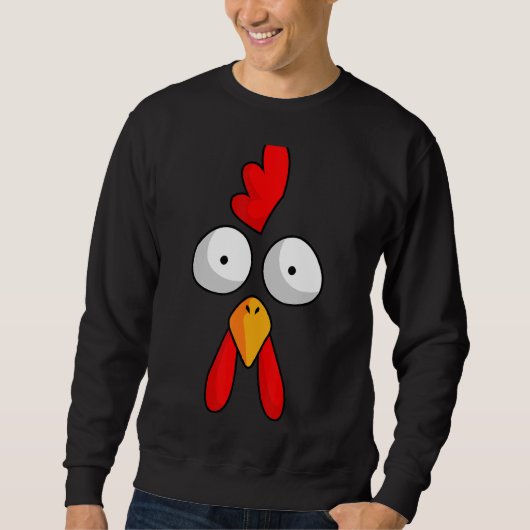 Chicken Face Rooster Halloween Costume Boerderij P Trui (Voorkant)