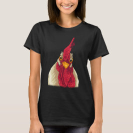 Chicken Face Staring Funny Drahic T-shirt