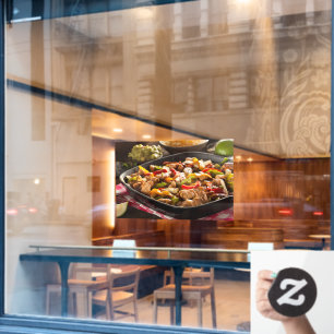 Chicken Fajitas Mexican Restaurant Food Afbeelding Raamsticker