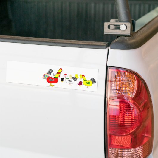 Chicken Family Bumpersticker (Op Truck)