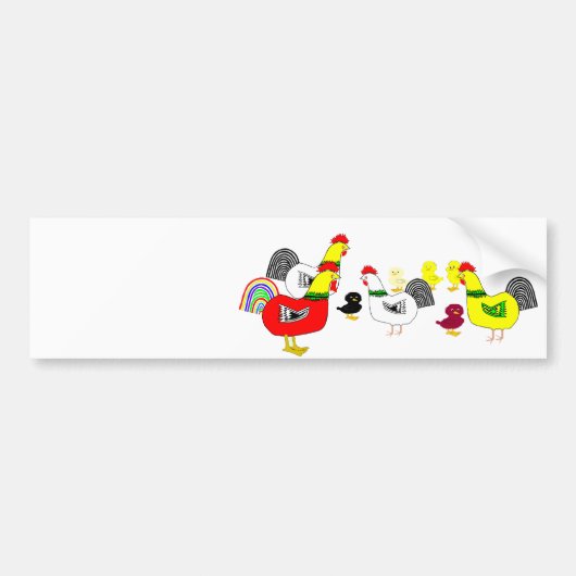 Chicken Family Bumpersticker (Voorkant)