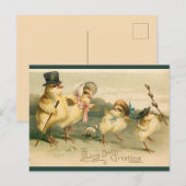 Chicken Family Paaszondagwandeling Briefkaart (Voorkant / Achterkant)