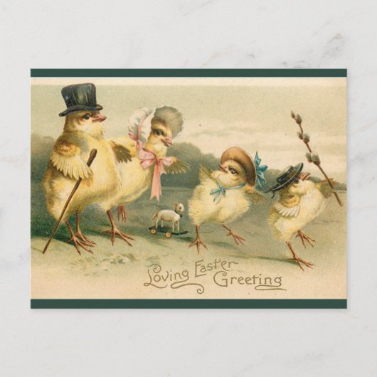 Chicken Family Paaszondagwandeling Briefkaart (Voorkant)