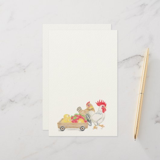 Chicken Family Stationery  Briefpapier (Voorkant / Achterkant in situ)