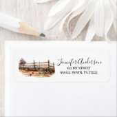 Chicken Farm Fence Fun Address Etiket (Insitu)