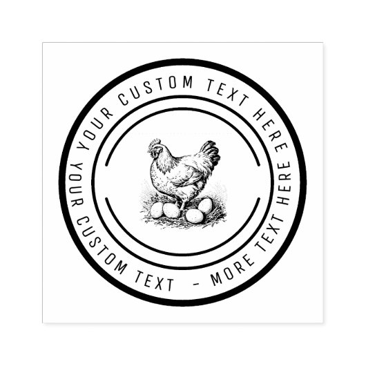 Chicken farm fresh eggs carton farmers market rubberstempel (Afrduk)