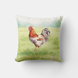 Chicken Farm House Watercolor Kussen
