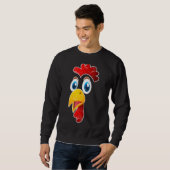 Chicken Farmer Chickens Eigenaar Chicken Face Trui (Voorkant volledig)