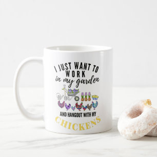 Chicken Farmer Hangout Tuin Tuinier Funny Lover Koffiemok
