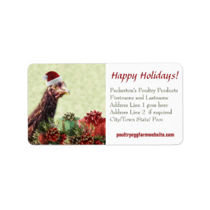 Chicken Farmer Xmas Hen Gepersonaliseerd Business Etiket