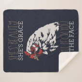 Chicken Farmer Ze is Grace Beauty Sherpa Deken (Voorkant (horizontaal))