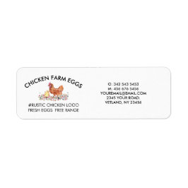 Chicken Farmhouse Agriculture Fresh Eggs Etiket