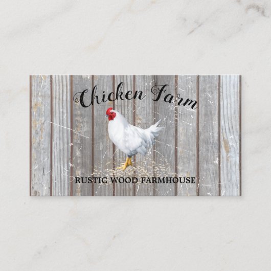 Chicken Farmhouse Rustic Egg Visitekaartje (Voorkant)