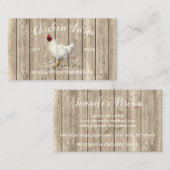 Chicken Farmhouse Wood Rustic Egg Visitekaartje (Voorkant / Achterkant)