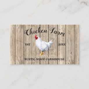 Chicken Farmhouse Wood Rustic Visitekaartje