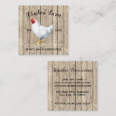 Chicken Farmhouse Wooden Rustic Vierkante Visitekaartje (Voorkant / Achterkant)