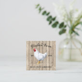 Chicken Farmhouse Wooden Rustic Vierkante Visitekaartje (Staand voorkant)