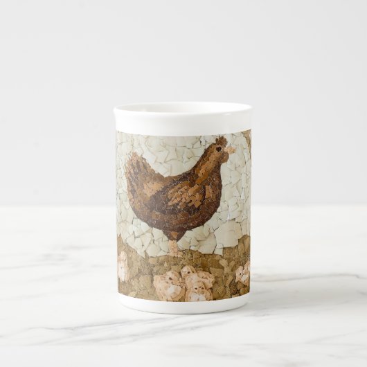 Chicken Farmyard Bone China Mug Porselein Kop (Voorkant)
