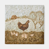 Chicken Farmyard Magnet (Voorkant)