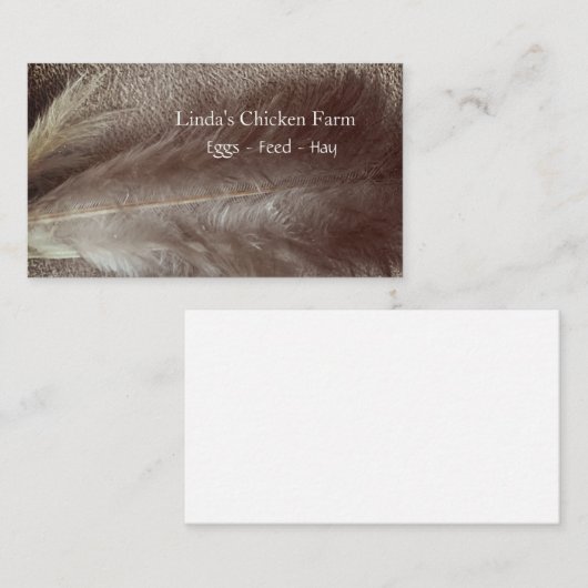 Chicken Feather, Sepia, Grunge, Visitekaartjes (Voorkant / Achterkant)
