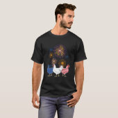 Chicken Fireworks Independence 4th Of July Day Pat T-shirt (Voorkant volledig)