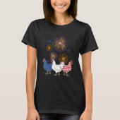 Chicken Fireworks Independence 4th Of July Day Pat T-shirt (Voorkant)