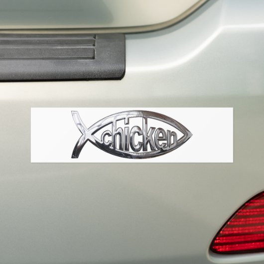 Chicken Fish Bumpersticker (Op auto)