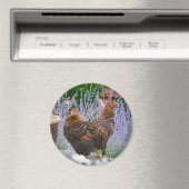 Chicken Floral Magnet (Insitu (Vaatwasser))