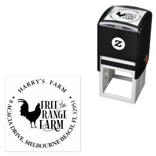 Chicken Free Range Boerderij thema Zelfinktende Stempel (In situ)