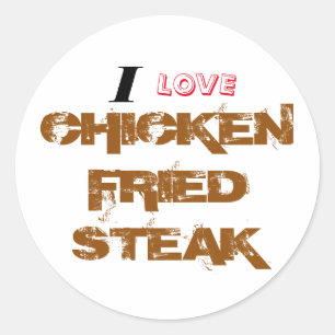 Chicken Fried Steak T-Shirt Ronde Sticker