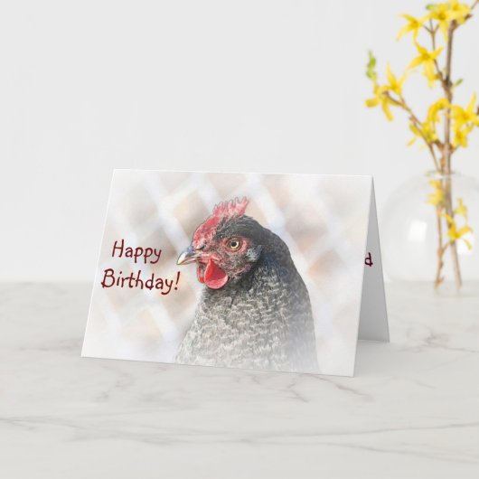 Chicken Friend Verjaardag Kaart (Gele Bloem)