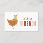 Chicken Friends Pun Kinder Calling Card Contactkaartje (Voorkant)