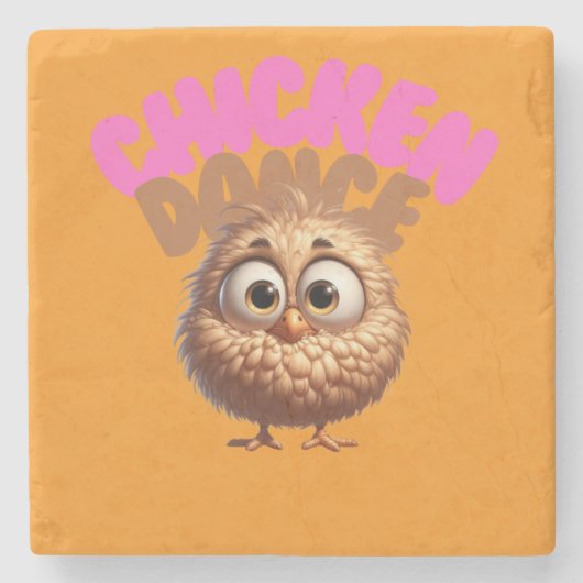 Chicken Fun Stone Onderzetter (Voorkant)