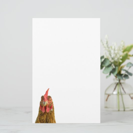 Chicken Funny Boerderij Animal Foto Briefpapier (Staand voorkant)