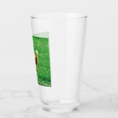 Chicken Funny Brown Green Glass Cup Glas (Links)