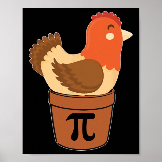 Chicken Funny Wiskunde Engineer Nerd Birthday Gift Poster (Voorkant)