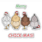 chicken funny X'mas sticker (Voorkant)