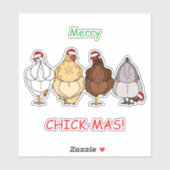 chicken funny X'mas sticker (Vel)