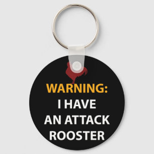 Chicken Gag Gift Funny Attack Rooster Shirt Sleutelhanger