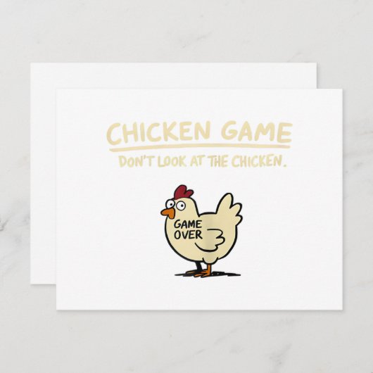 Chicken Game Don't Look At The Chicken Funny Chick (Voorkant / Achterkant)