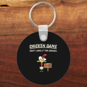 Chicken Game Don't Look At The Chicken Funny Chick Sleutelhanger (Voorkant)