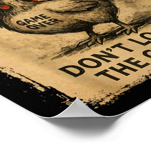 Chicken Game Funny Japanese Boys Girls Womens Mens Poster (Hoek)