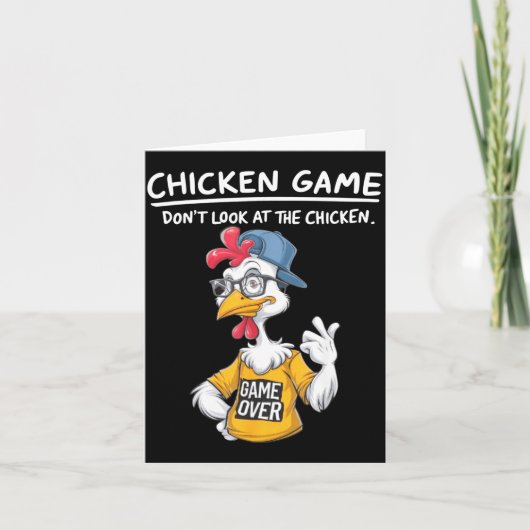 Chicken Game Humorous Family Tee - Uni-adults &amp Kaart (Voorkant)
