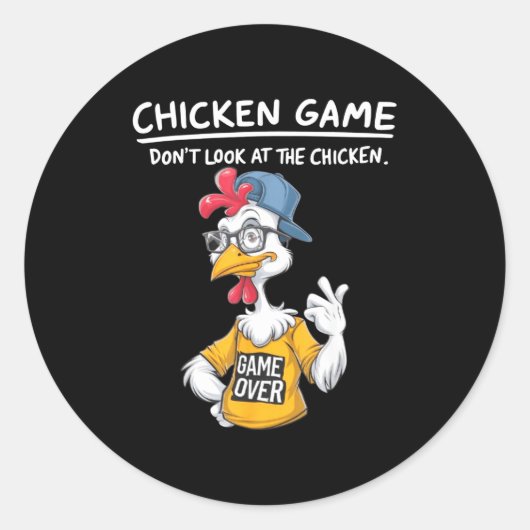 Chicken Game Humorous Family Tee - Uni-adults & Ronde Sticker (Voorkant)