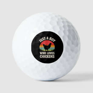 Chicken Gewoon een jongen die van retro Boerderij Golfballen