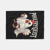 Chicken Ghost Ultrygeist Funny Halloween Farmer Fleece Deken (Voorkant (Horizontaal))