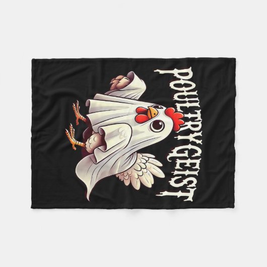 Chicken Ghost Ultrygeist Funny Halloween Farmer  Fleece Deken (Voorkant (Horizontaal))