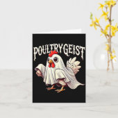 Chicken Ghost Ultrygeist Funny Halloween Farmer Kaart (Gele Bloem)