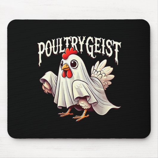 Chicken Ghost Ultrygeist Funny Halloween Farmer  Muismat (Voorkant)